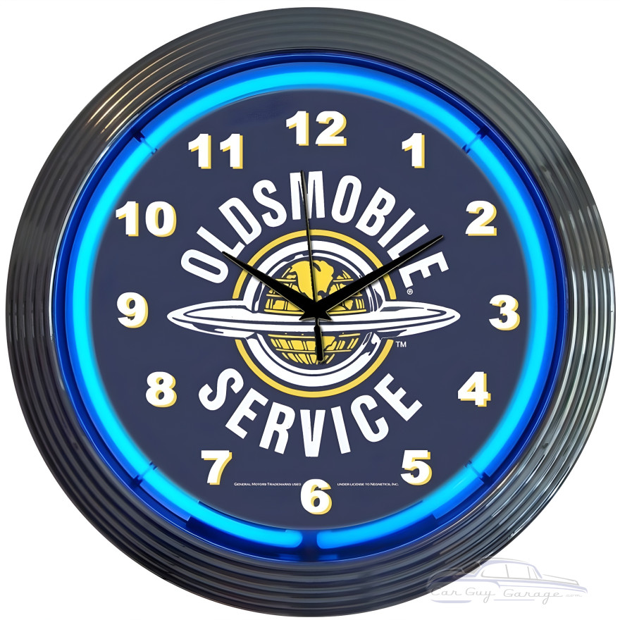 Oldsmobile Service Neon Clock Oldsmobile Service Neon Clock