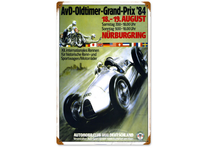 Oldtimer Grand Prix Metal Sign - 12" x 18"
