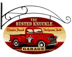 Old Truck Sign - 24" x 14" Double Sided Oval with Hanging Bracket