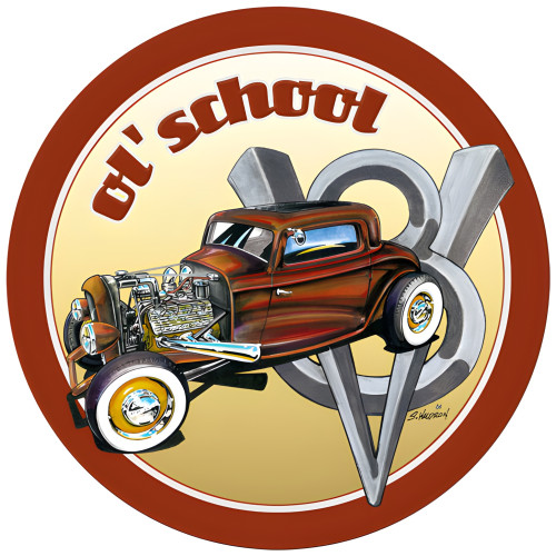 Ol' School Metal Sign - 14" Round