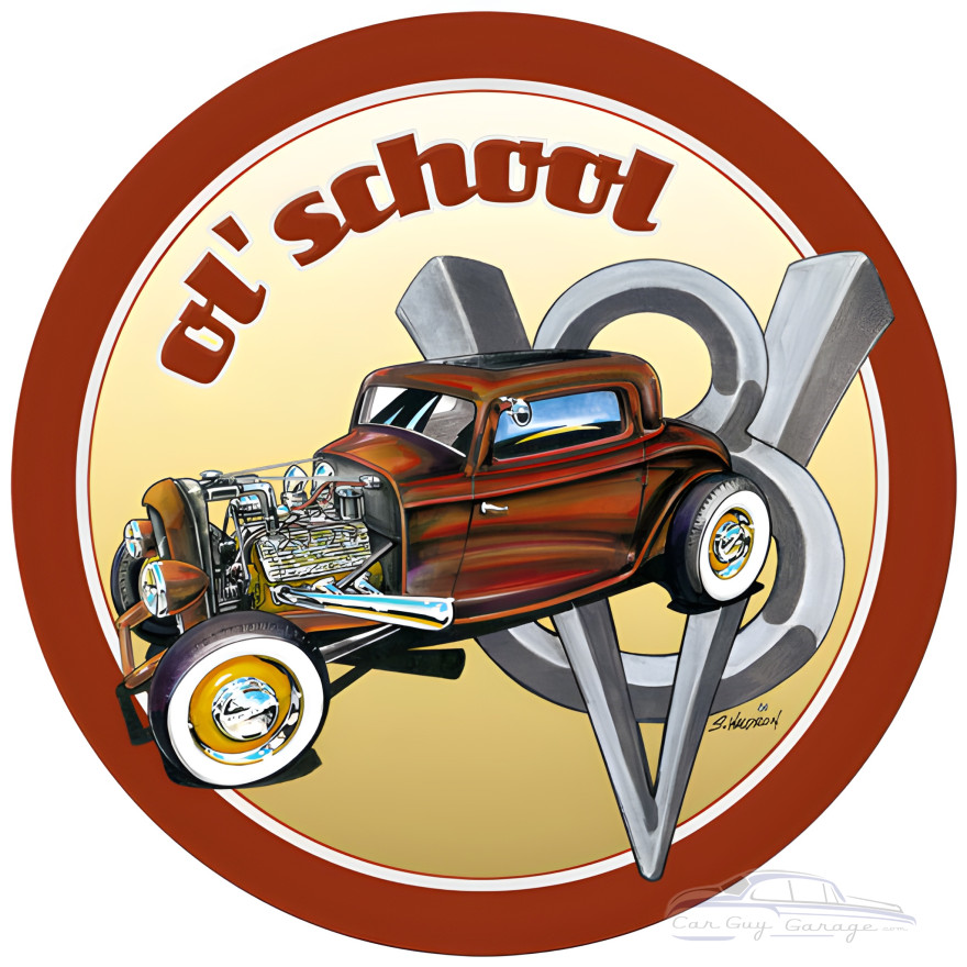 Ol' School Metal Sign - 14" Round