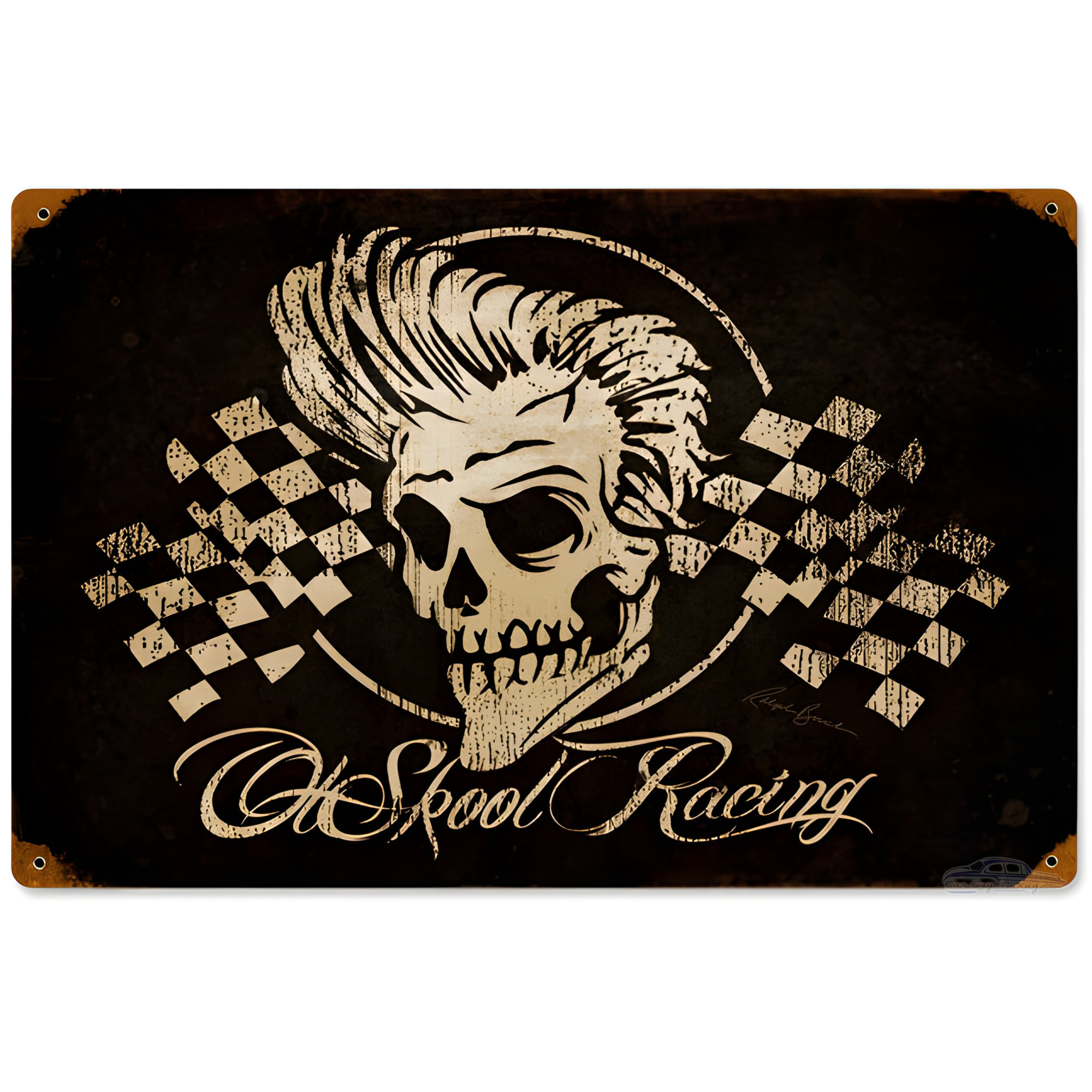 Vintage Ol Skool Metal Sign - 18