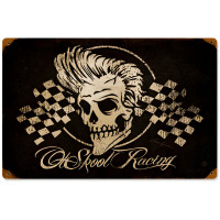Ol Skool Metal Sign - 18" x 12"