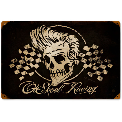 Ol Skool Metal Sign - 18" x 12"