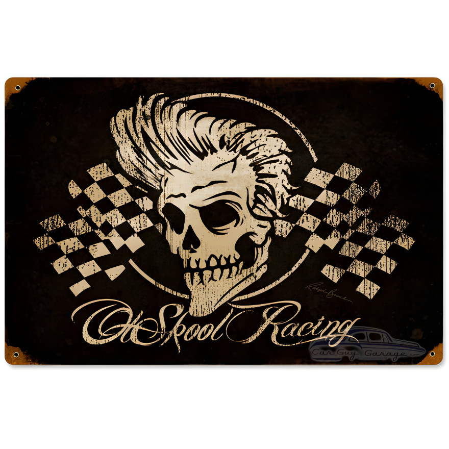 Ol Skool Metal Sign - 18" x 12"