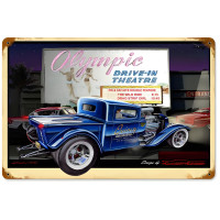 Olympic Drive-In Metal Sign - 18" x 12"