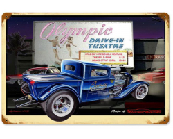 Olympic Drive-In Metal Sign - 18" x 12"