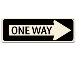 One Way Metal Sign