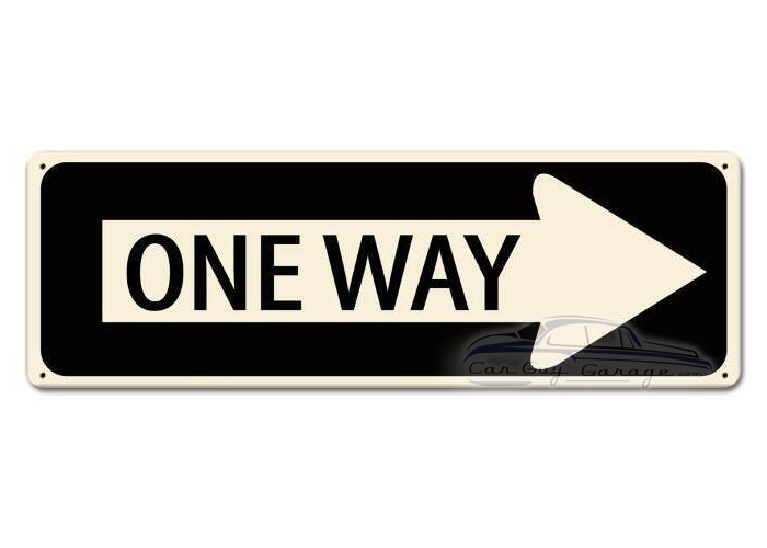 One Way Metal Sign - 24" x 8"
