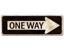 One Way Metal Sign