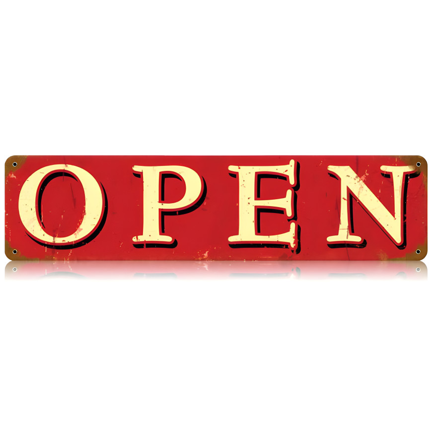 Open Metal Sign - 20" x 5"