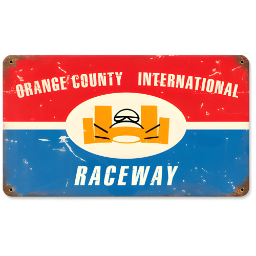 Orange County Raceway Metal Sign - 14" x 8"