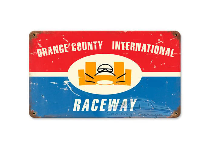 Orange County Raceway Metal Sign - 14" x 8"