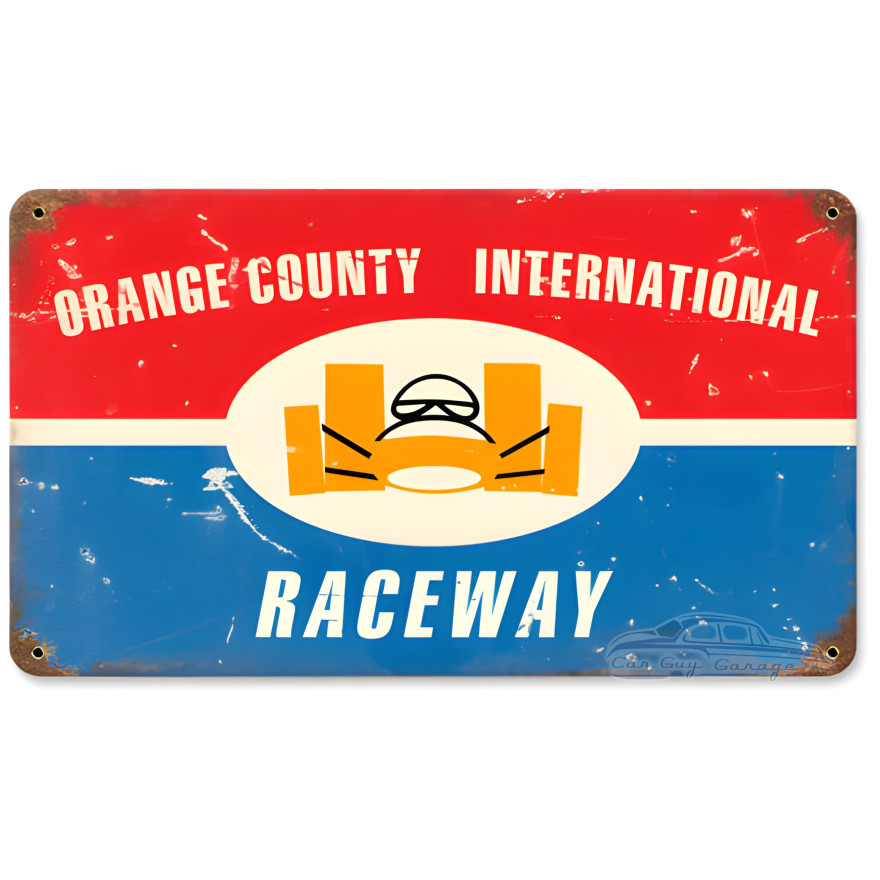 Orange County Raceway Metal Sign - 14" x 8"