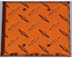 Orange Diamond Plate Double Blank Wall Plate