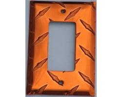 Orange Diamond Plate GFI Wall Plate