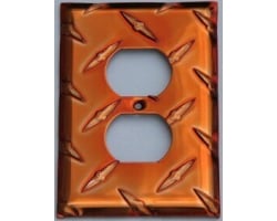 Orange Diamond Plate Outlet Wall Plate