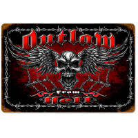 Outlaw from Hell Metal Sign - 12" x 18"