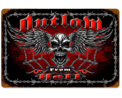 Outlaw From Hell Metal Sign