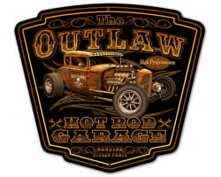 Outlaw Garage Metal Sign - 16" x 16"