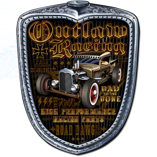 Outlaw Racing Grill Metal Sign - 24" x 30"