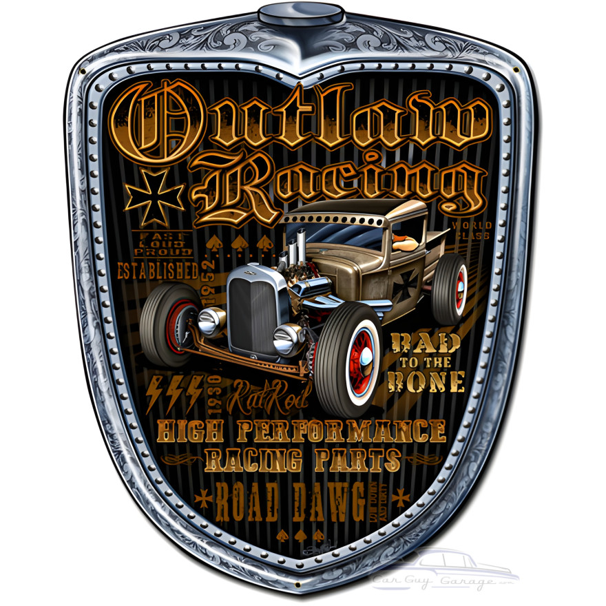 Outlaw Racing Grill Metal Sign - 24" x 30"