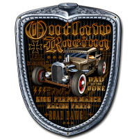 Outlaw Racing Grill Metal Sign - 11" x 14"