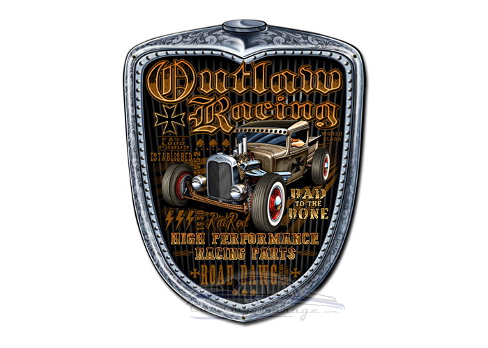 Outlaw Racing Grill Metal Sign - 20" x 24"