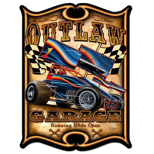 Outlaw Sprint Metal Sign - 24" x 33"