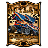 Outlaw Sprint Metal Sign - 18" x 24"