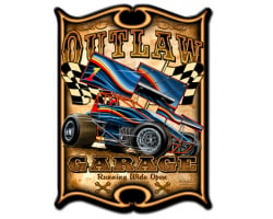 Outlaw Sprint Metal Sign - 14" x 19"