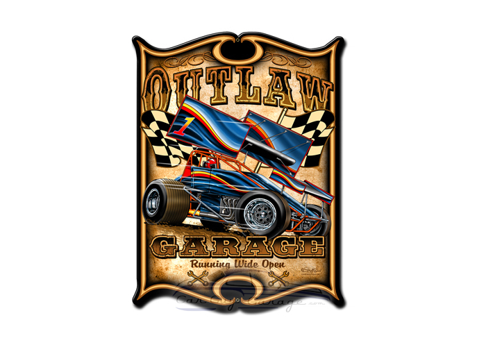 Outlaw Sprint Metal Sign
