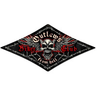 Outlaws Skull Metal Sign - 14" x 24"
