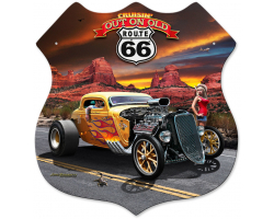 Out on Route 66 Metal Sign - 15" x 15"