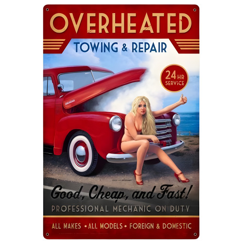 Overheated Repair XL Metal Sign - 24" x 36"