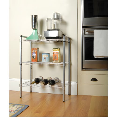 2 Pack of Silver 3 Tier Quick Storage Racks