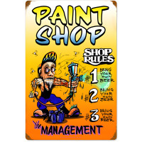 Paint Shop Rules Metal Sign - 16" x 24"