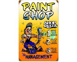 Paint Shop Rules Metal Sign