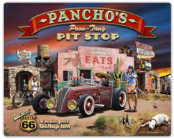 Pancho's Poon-Tang Pit Stop Metal Sign - 30" x 24"