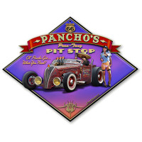 Pancho's Poon-Tang Pit Stop Metal Sign - 20" x 16"