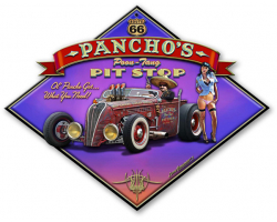 Pancho's Poon-Tang Pit Stop Metal Sign - 20" x 16"