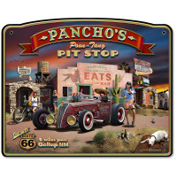 Pancho's Poon-Tang Pit Stop Metal Sign - 18" x 14"