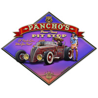 Pancho's Poon-Tang Pit Stop Metal Sign - 16" x 13"