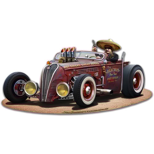 Pancho's Ride Metal Sign - 18" x 9"
