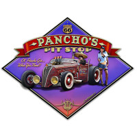Pancho's Rt 66 Metal Sign - 20" x 16"