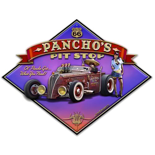 Pancho's Rt 66 Metal Sign - 20" x 16"