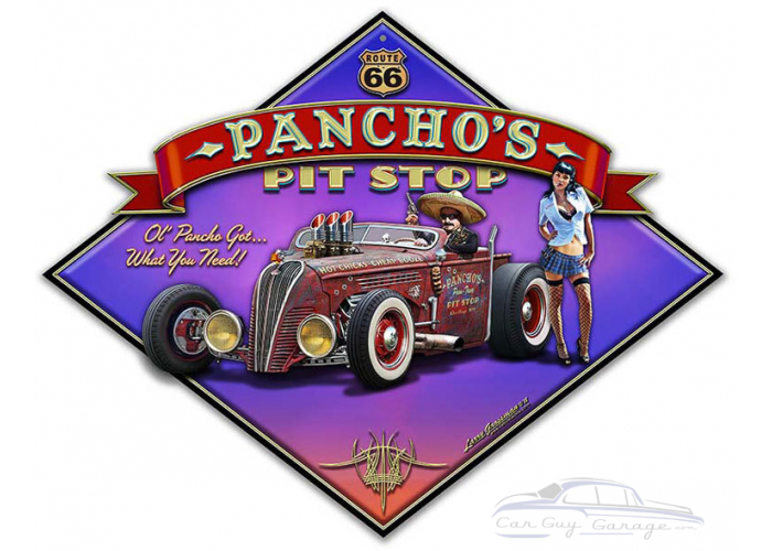 Pancho's Rt 66 Metal Sign - 20" x 16"