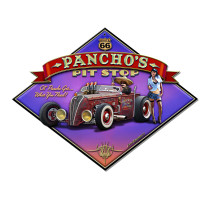 Pancho's Rt 66 Metal Sign - 16" x 13"