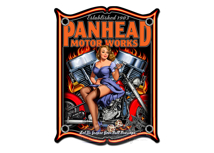 Panhead Metal Sign - 24" x 33"