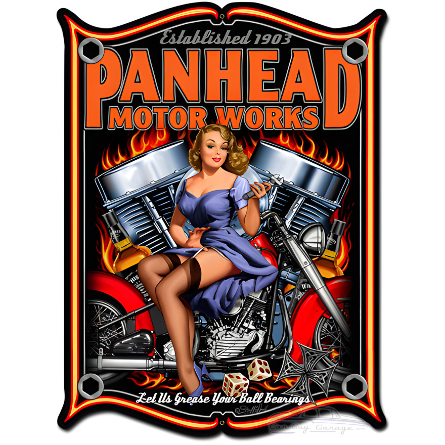 Panhead Metal Sign - 24" x 33"